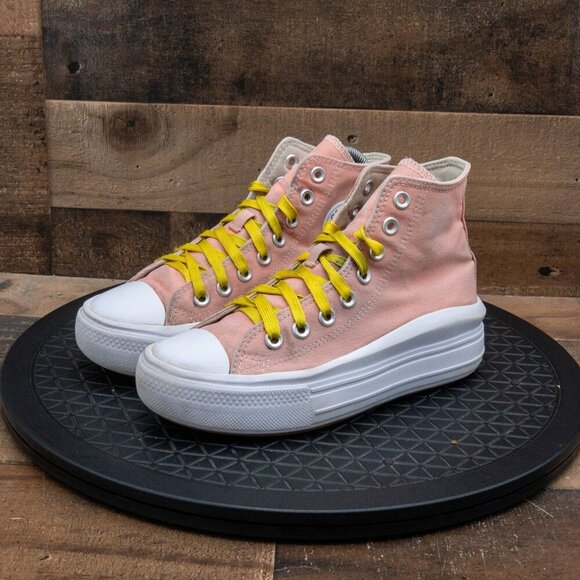 CONVERSE ALL STAR MOVE HI PLATFORM WOMENS ATHLETIC SHOES PINK CTAS RETRO SIZE 6 - Picture 1 of 9